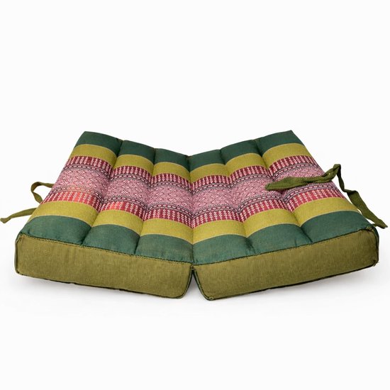 Opvouwbaar meditatiekussen - Thaise stijl - katoen & kapok - comfortabel zitkussen voor meditatie, yoga & mindfulness - handgemaakt en draagbaar van Merkloos — afbeelding 2