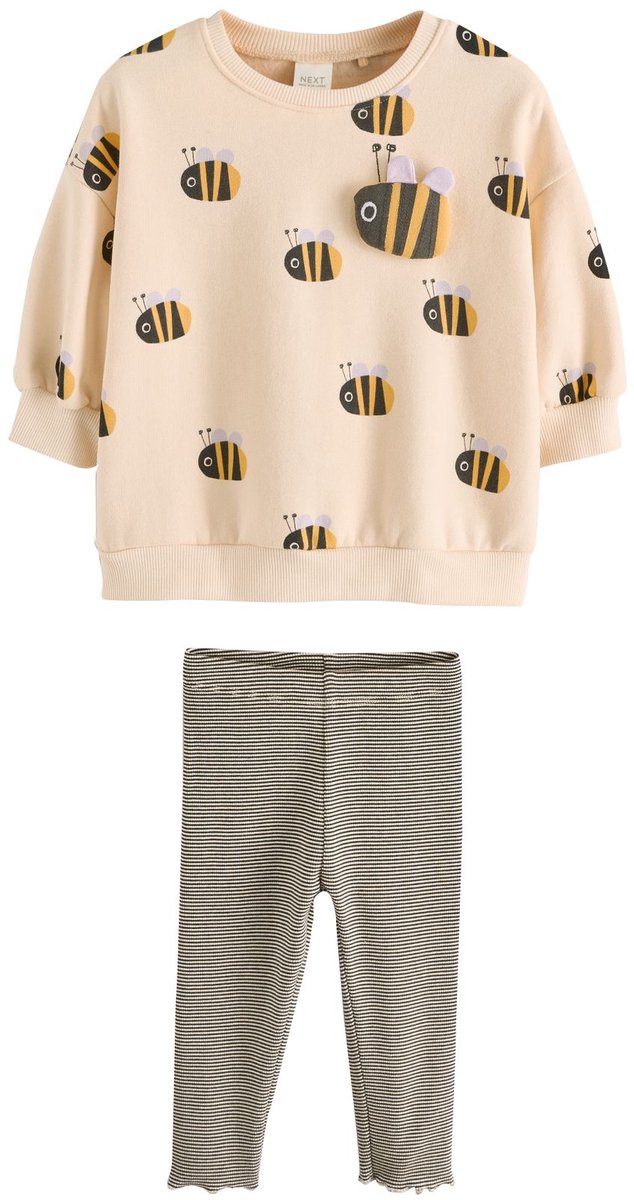 Next - Meisjes - Set van sweatshirt en legging - Crème