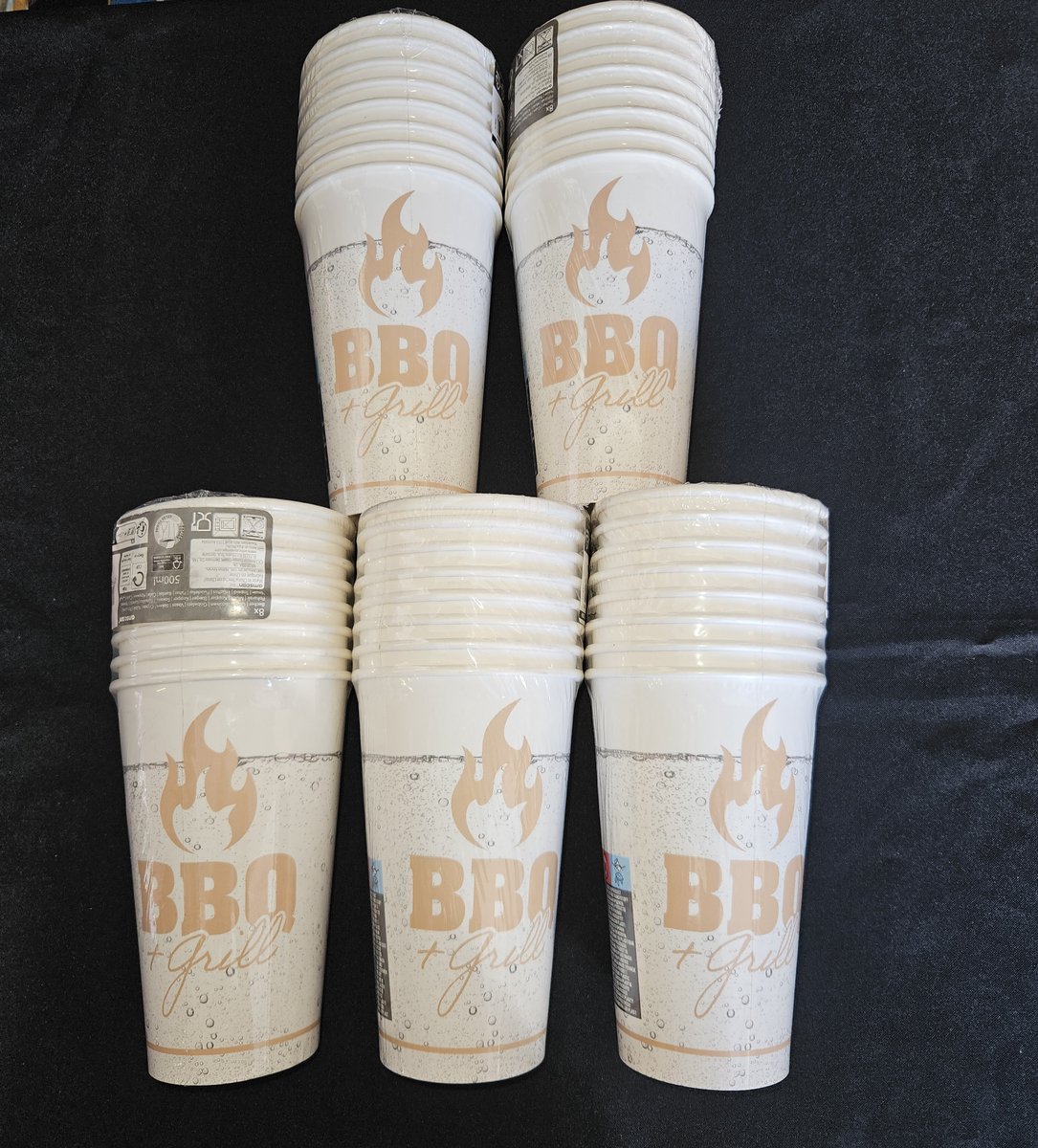 Kartonnen drinkbekers Bbq & Grill 500ml 40 stuks