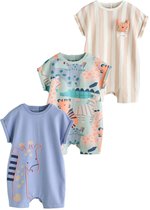 Next - Jongens - Verpakking van 3 jersey babyrompertjes - Blauw