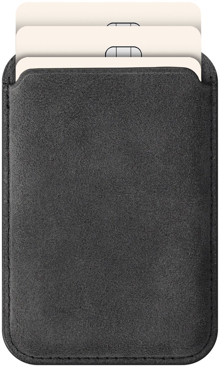 Rosso Avanti Magnetische Kaarthouder | Compatibel met MagSafe en Qi2 | Italiaans Alcantara | Luxe Wallet Pasjeshouder | Grijs