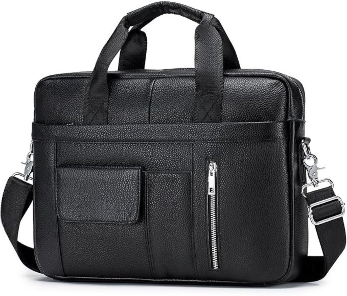 Leren Laptoptas - Laptoptas - Leren Tas - Luxe Leren Laptoptas - Werktas - Schoudertas - Business Tas - Leren Business Tas - 15,6 inch - Zwart - van Imperatoris