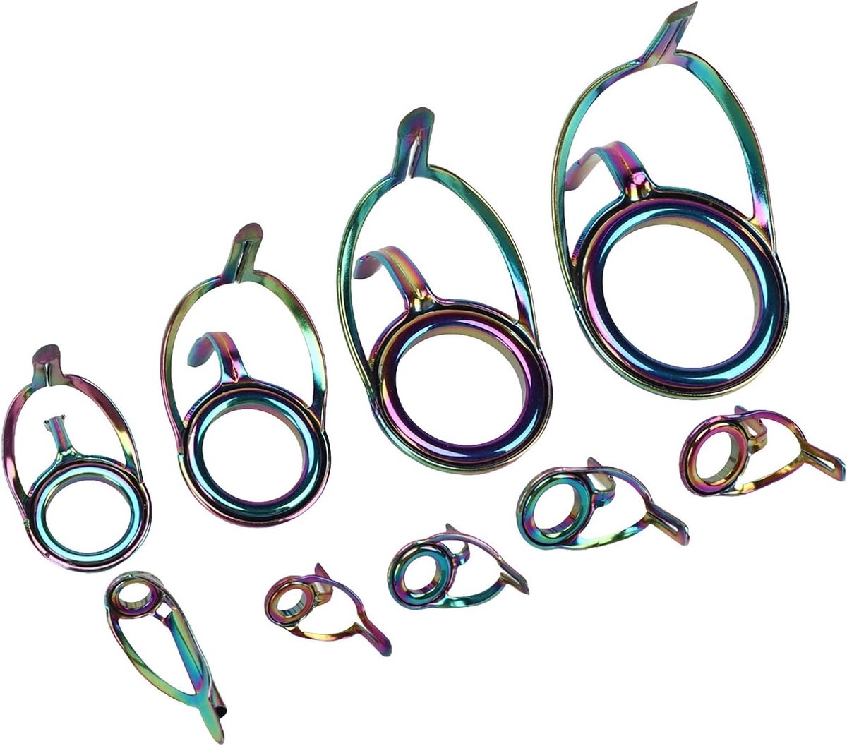 9-delige Set Vissershengel Oogringen, RVS en Keramische Tips voor Ondersteuning en Reparatie van Hengelaccessoires