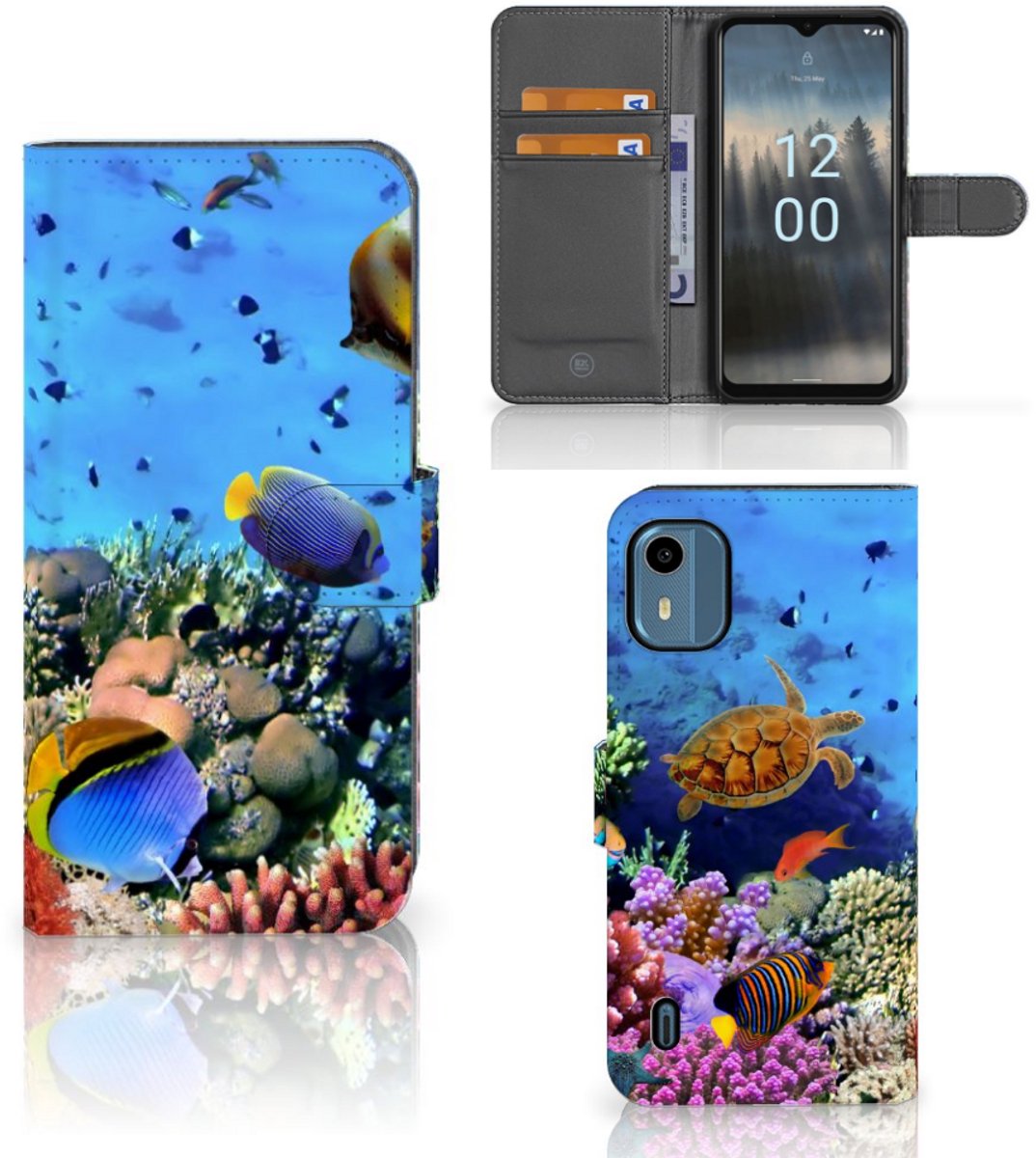 Nokia C12 Telefoonhoesje met Pasjes Vissen