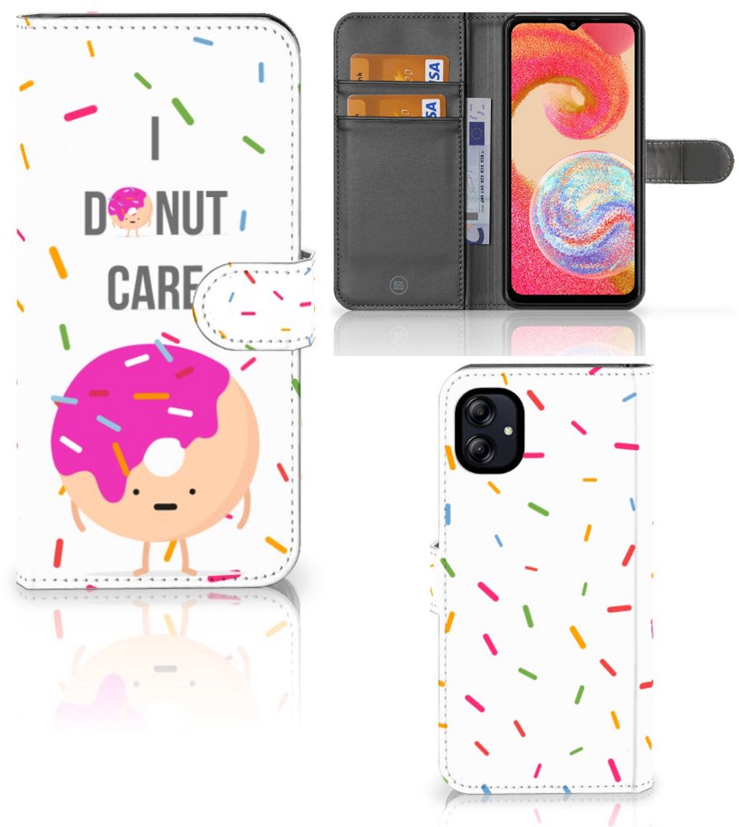 Samsung Galaxy A04e Book Cover Donut Roze