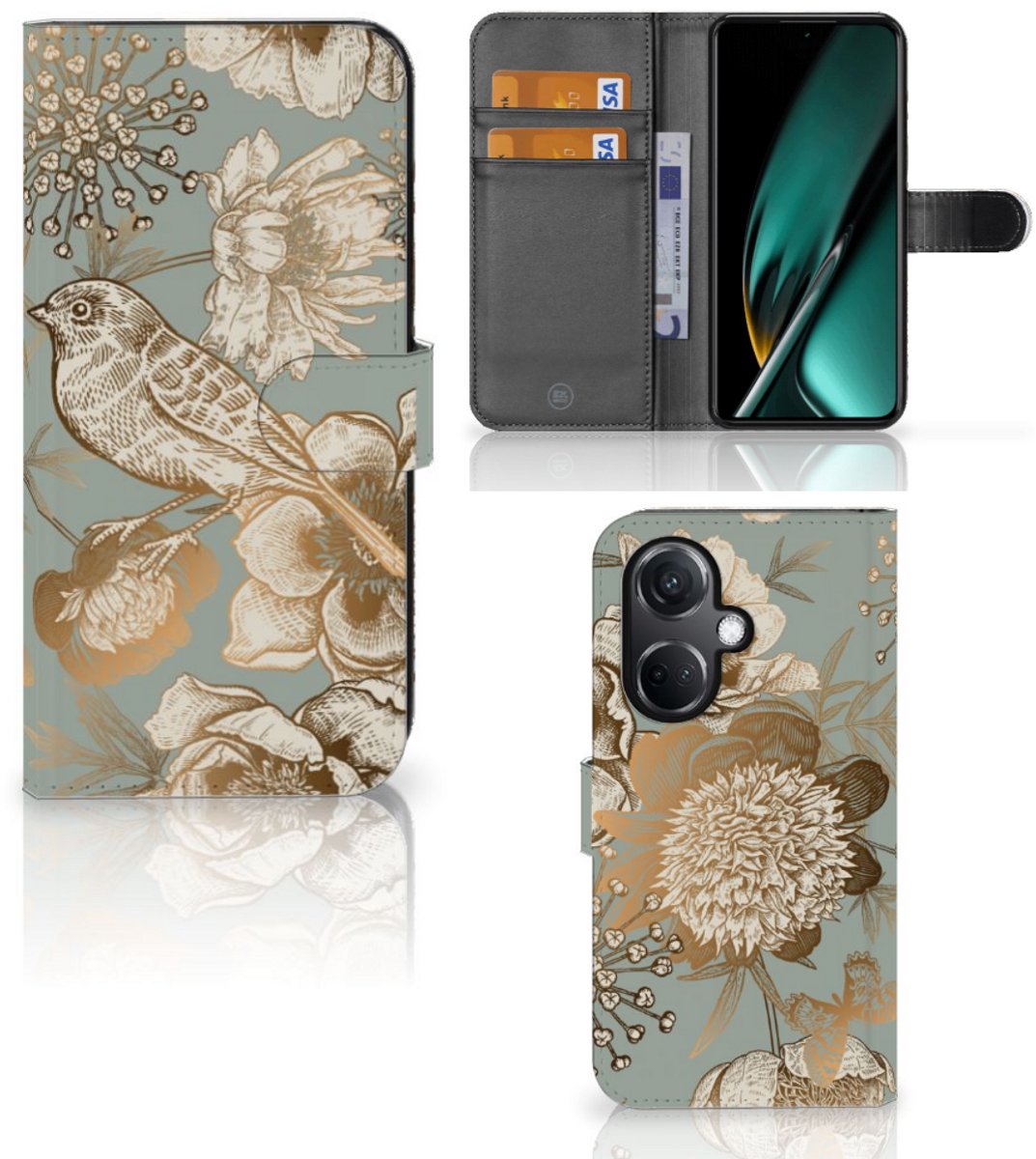 Hoesje voor OnePlus Nord CE 3 Vintage Bird Flowers