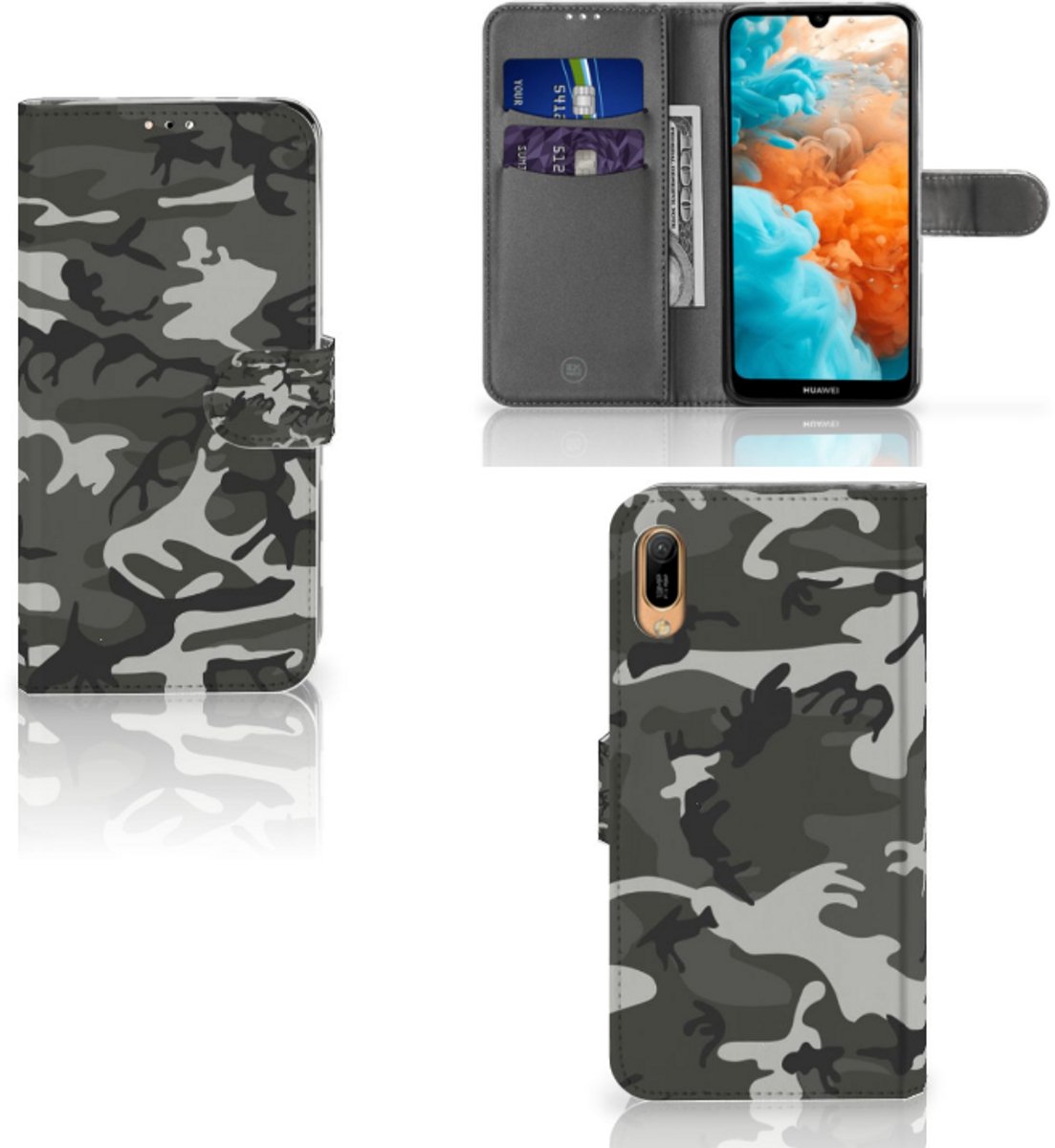 Huawei Y6 (2019) Telefoon Hoesje Army Light