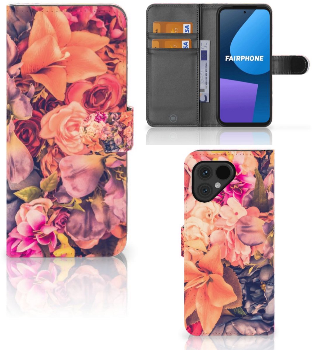 Book Case voor Fairphone 5 Hoesje Bosje Bloemen