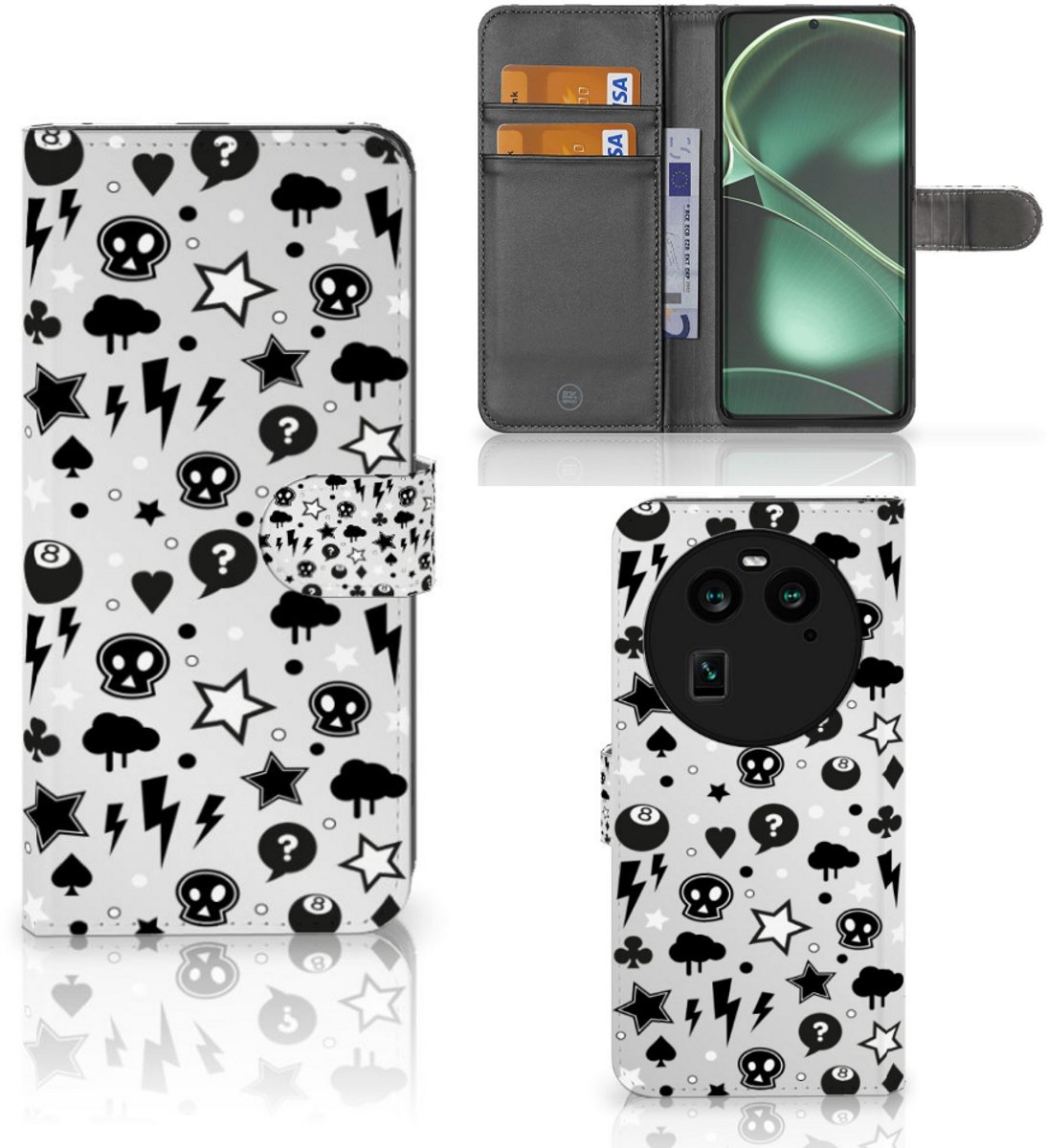 Boekhoesje voor Telefoonhoesje met Naam OPPO Find X6 Silver Punk