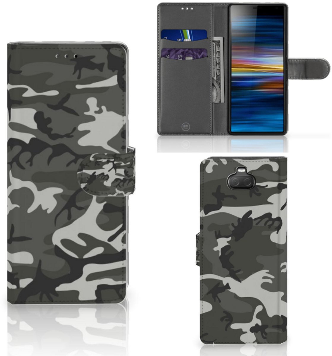 Boekhoesje voor Sony Xperia 10 Telefoon Hoesje Army Light