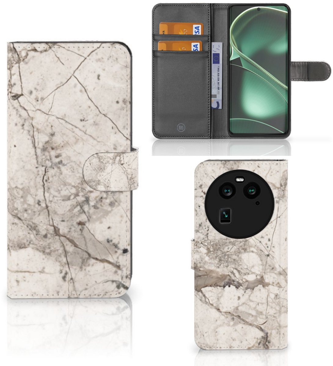 OPPO Find X6 Bookcase Marmer Beige