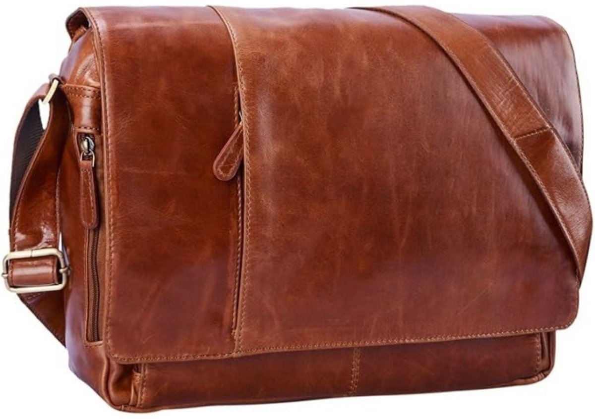 Leren Laptoptas - Laptoptas - Leren Tas - Luxe Leren Laptoptas - Werktas - Schoudertas - Business Tas - Leren Business Tas - 15,6 inch - Bruin - van Imperatoris