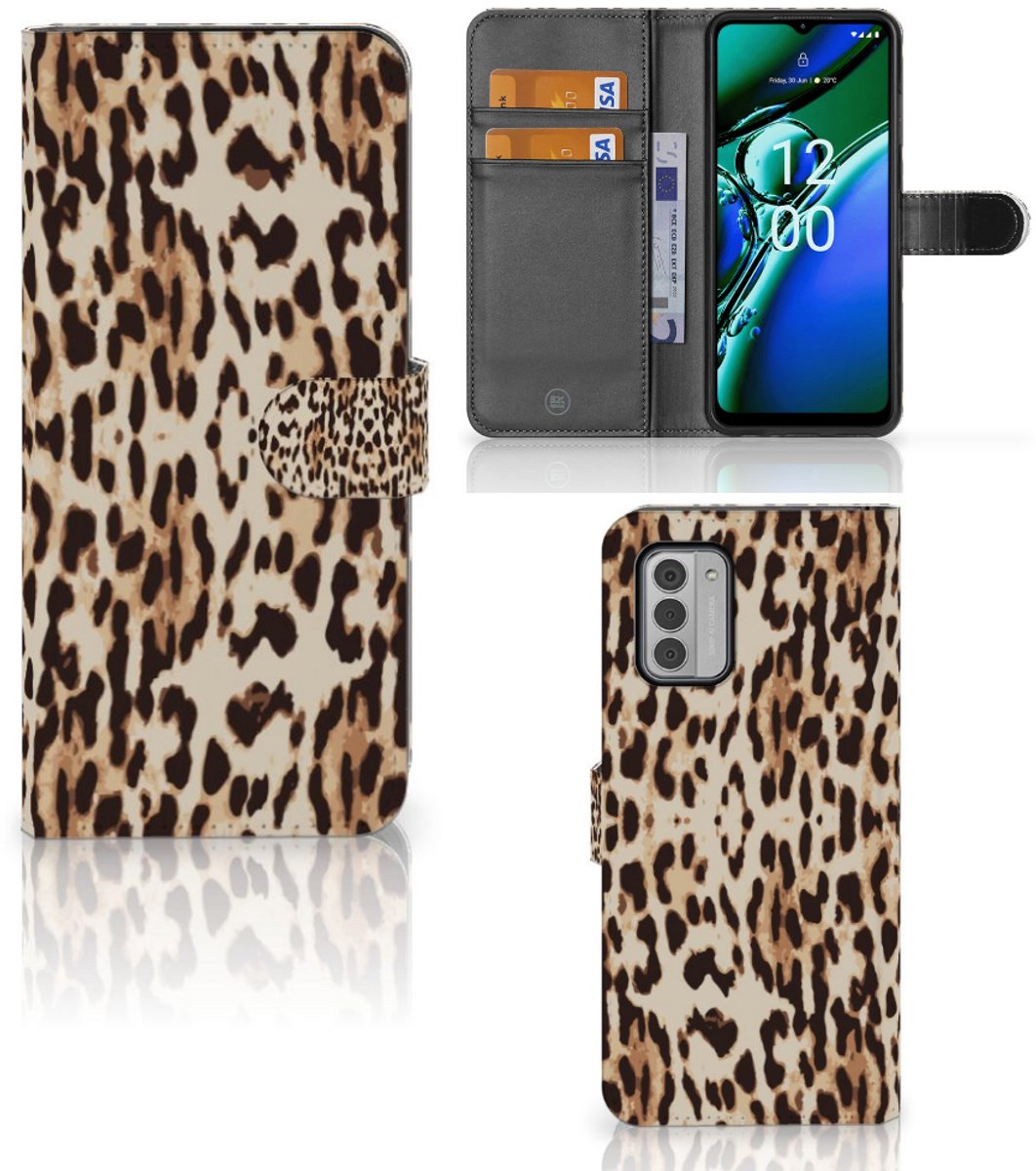 Nokia G42 Telefoonhoesje met Pasjes Leopard