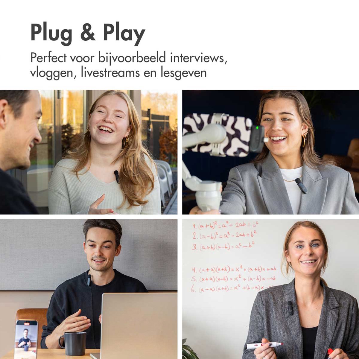 imoshion 2-pack Draadloze Microfoon met Oplaadcase - Geschikt voor o.a. USB-C & AUX - Bluetooth Mini Microfoon - Podcast Microfoon — cadeau in Gadgets - foto 2