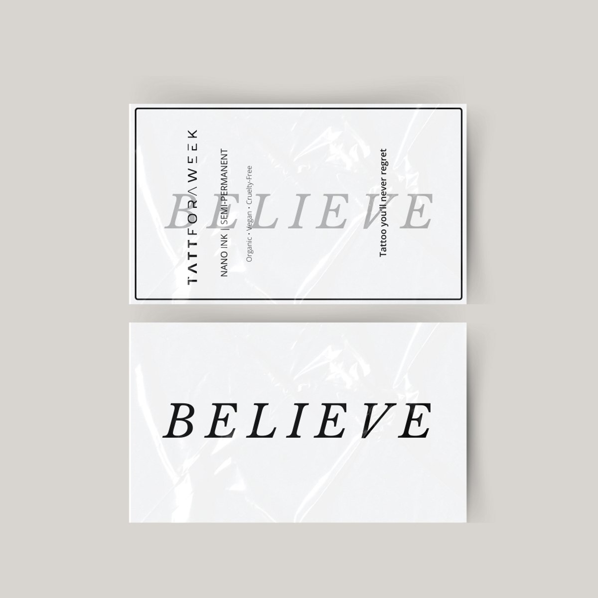 Tijdelijke tattoo believe in | Neptattoo volwassenen | Tijdelijke tattoo voor volwassenen | Temporary tattoo | Plaktattoos voor volwassenen | Neptattoos | Probeer zorgeloos een tattoo | tattforaweek