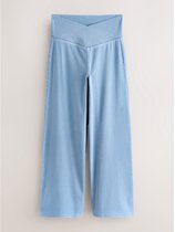 Next - Dames - Jersey denim broek met wijde pijpen - Blauw