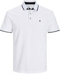 Wit poloshirt met zwarte bies op kraag en mouwen. Zwarte logo & op de borst en J&J logo op de kraag.