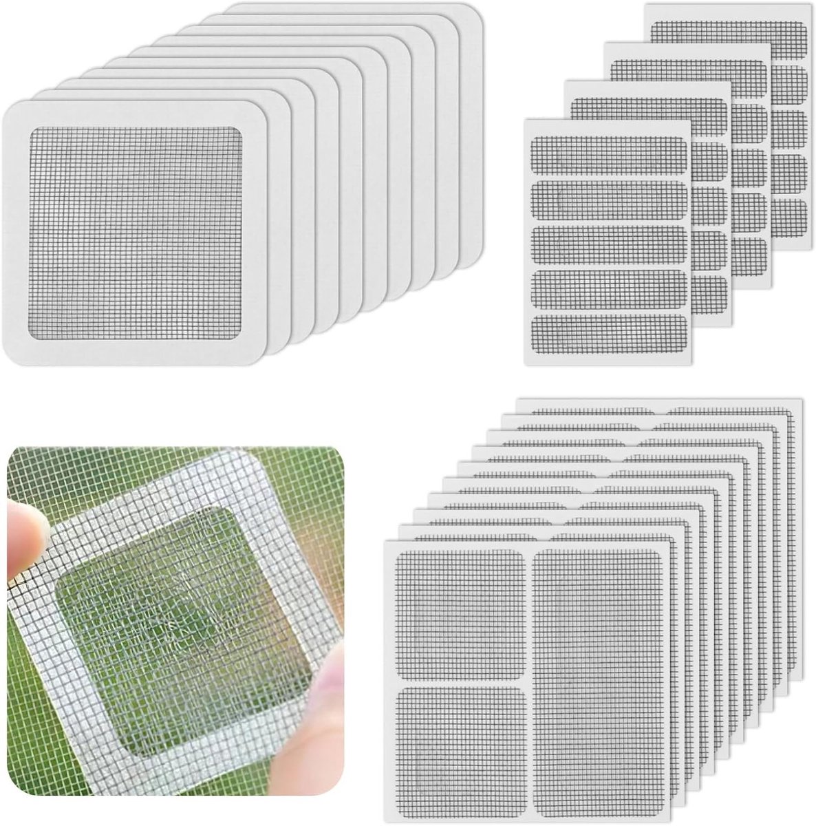 Reparatieset voor Horren, 60 Stuks voor Ramen, Duurzaam en Sterk, Insectenbescherming, Muggenschermen en Lijm