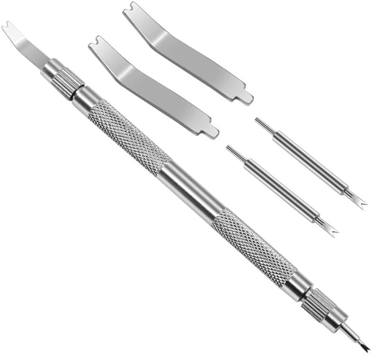 Watchmaker Tool - Spring Bar Cutlery - Horloge Bracelet Tool - Verwijdering Spring Bars - RVS Handvat voor Aanpassen Spring Bar-Spring Bars - Zilver
