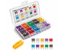 BOTC Steekzekeringen - 120 stuks Autozekeringassortiment - mini-Steekzekeringen - voor Auto's, Campers, Vrachtwagens, Boten