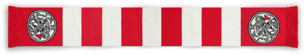 Ajax-sjaal rood/wit geblokt