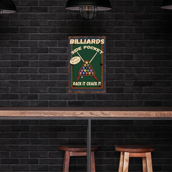 Billiard Metalen Bord - Pool Decoratie - Bar Decoreren - Voorgeboorde Gaten - 20 x 30 cm - Kleurrijk — afbeelding 2