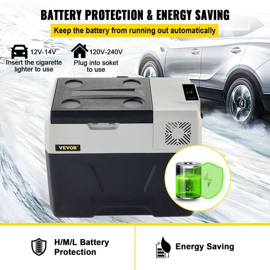 HOB Verrijdbare Koelbox 30L - Koelbox op wielen - Koelbox Elektirsch - Draagbare Koelkast - Kampeer Koelkast - Auto Koelkast van Merkloos — afbeelding 3