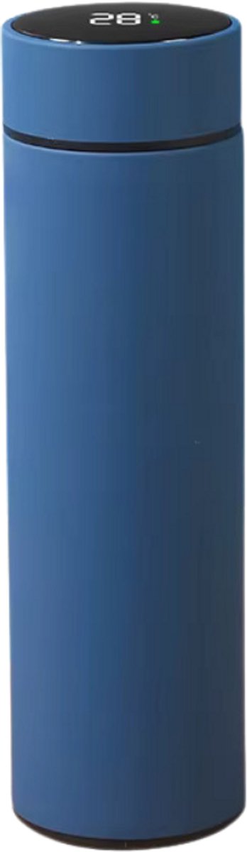 Thermosfles met temperatuurdisplay (500 ml) - Marineblauw