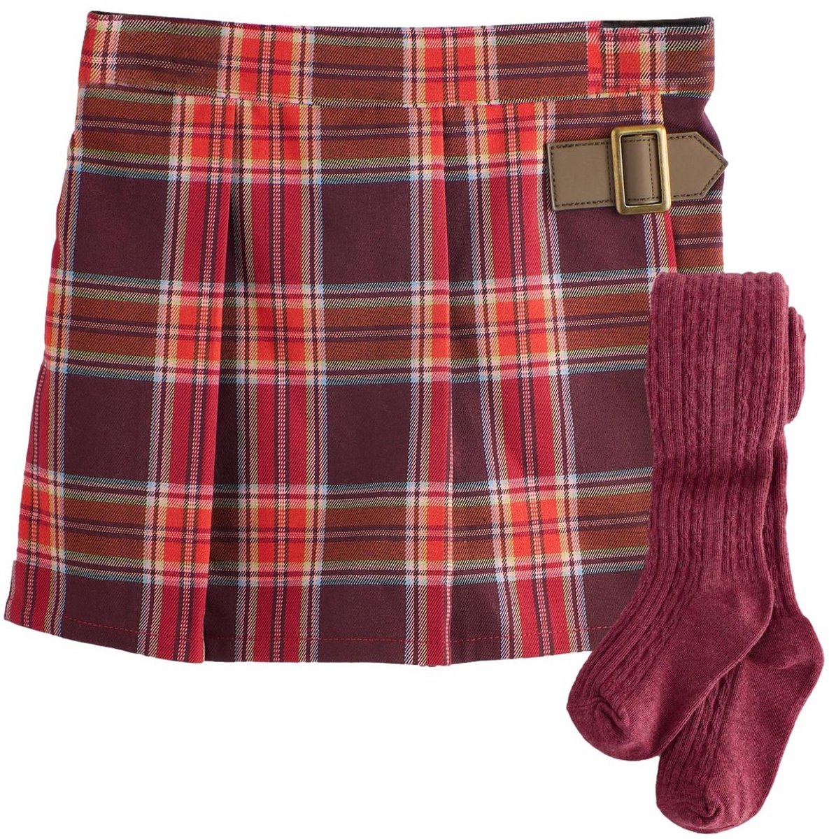 Next - Meisjes - Set van geruite skort en maillot - Rood