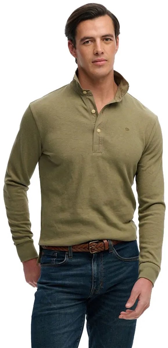 Superdry Classic Preppy Longsleeve Top Heren Tops Zilver