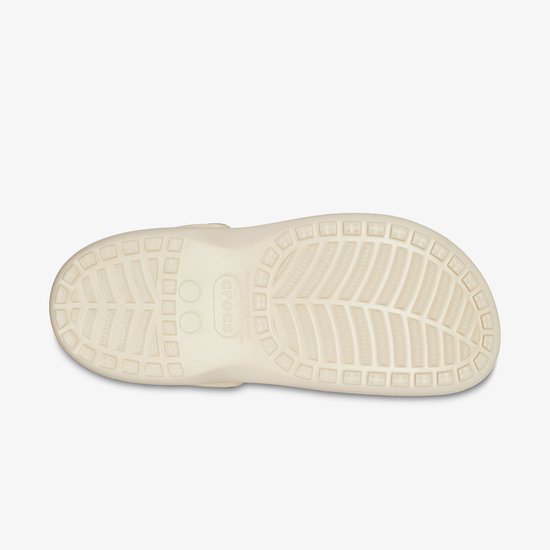 Onderkant van een beige Baya platformklomp met gripzolen.