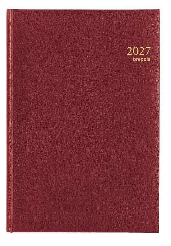 Brepols bureau agenda 2027 - OMEGA [0.030] - LIMA - Bureau agenda - 1 week op 2 pagina's - Weekoverzicht - Bordeaux - 21 x 29 cm
