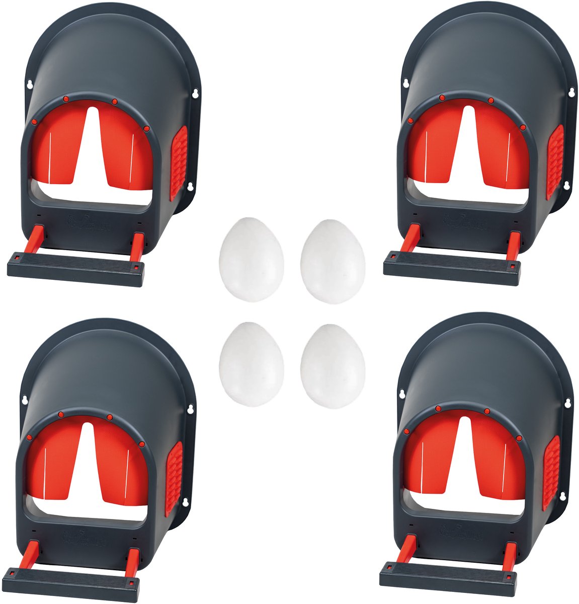 Legenesten voor kippen in antraciet/rood - MyCozynest - 4 STUKS - Legenest voor maximaal 5 kippen voor wandmontage - Kippennest - Pluimveennest