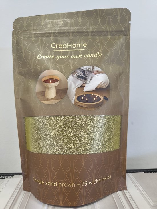 Foto: Kaarsenzand brown 250g incl 25 lonten candle sand kaarsparels zandkaarsen maken diy kaarsen set candle cocktail