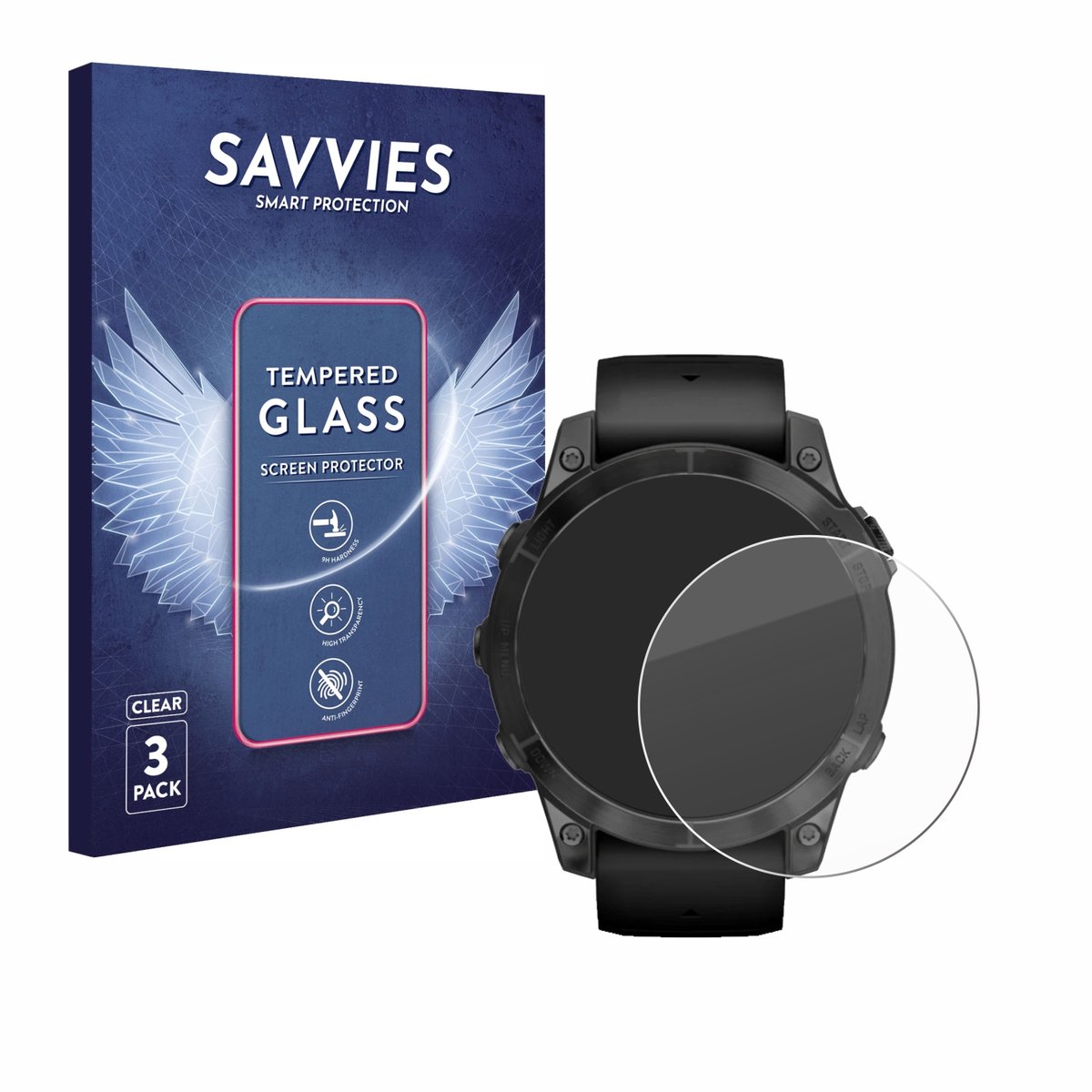 Savvies - Glas Screenprotector Voor Garmin Epix Pro (Gen 2) (47 Mm) - Gehard Beschermglas 9H 3 Stuks