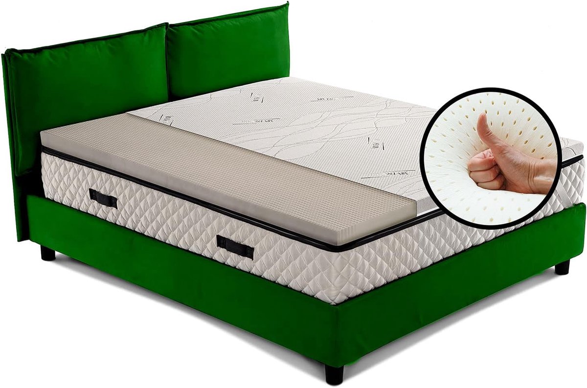Matras Topper - Latex Topper - Betere Slaap - Antimicrobieel Zilver - 140x195cm