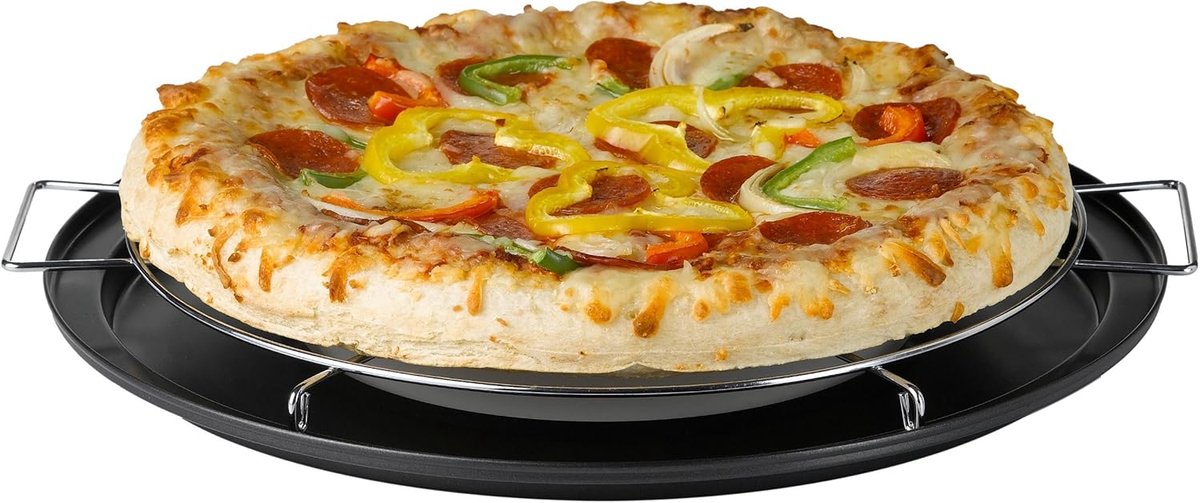 Pizza Bakrek - Taart Oven - Perfect Bakken - Gelijkmatige Hitte - 31 cm Diameter - Chroom