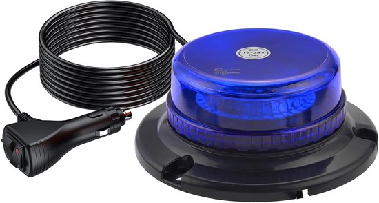 Zwaailicht Auto Vrachtwagen - Waarschuwingslicht LED - Veiligheid Verkeer - 36 LED's 9 Modi - 15x15x5.7 cm - Blauw