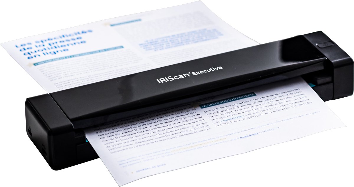 IRIScan Executive mobiele scanner flatbed scanner 8PPM 2 side -v4+ Readiris PDF Gratis Win only
