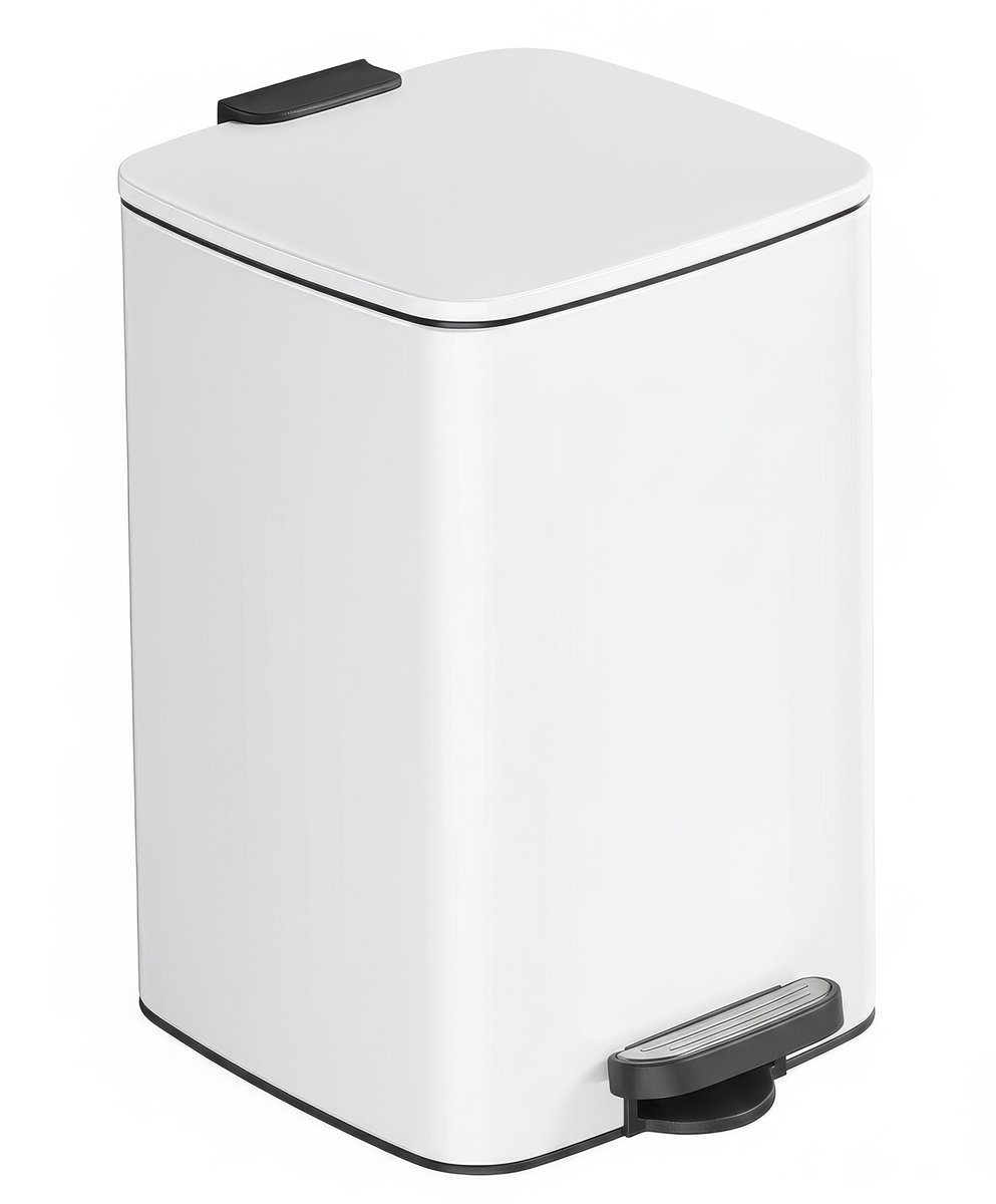 SONGMICS LTB592W02 - Prullenbak voor Keuken - 20L Tretprullenbak - Met Binnenemmer en Softclose