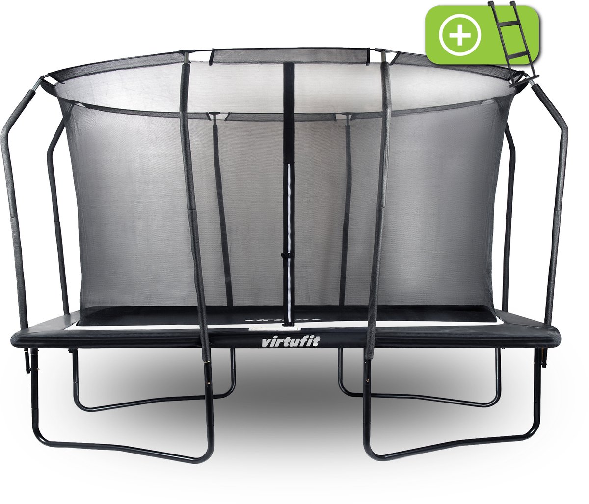 Bol.com VirtuFit Rechthoekige Trampoline met Veiligheidsnet - 244 x 366 cm - Incl. Beschermrand en Gratis Trapje - Extra Veilig ... aanbieding