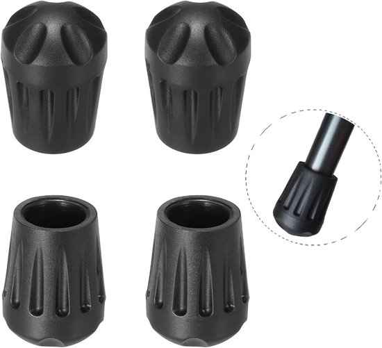 Stoelpoothoezen - 4 stuks - Zwart - 18mm - stoelpoot viltjes - stoelpoot doppen - Antislip stoelpootbeschermers