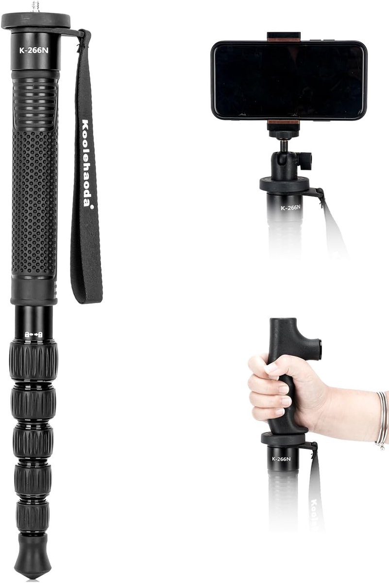 Camera Monopod - Unipod Stick - Fotografie - Opvouwbaar Compact - 6 Secties 160cm