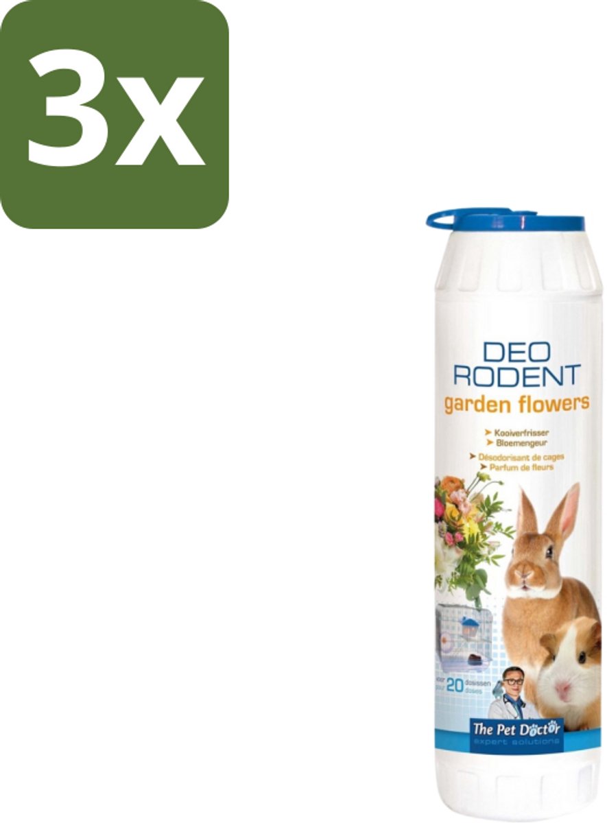 The Pet Doctor – Kooiverfrisser – Deo Rodent - Garden Flowers – 750 g - Bulkverpakking - 3 stuks
