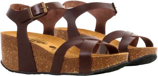 So Final leren sandalen met sleehak