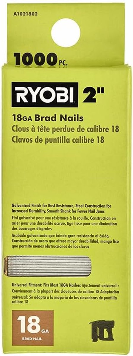 Brad Nagels - Draadnagels - Binnentoepassingen - Roestbestendige afwerking - 2 inch 18 gauge - Zilver