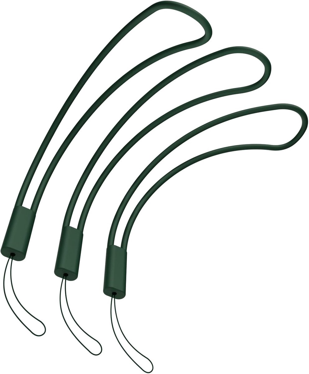 Telefoon Lanyard - Polsbandje Silicone - Veilig Dragen - Brede Compatibiliteit - 3 Stuks - Bosgroen