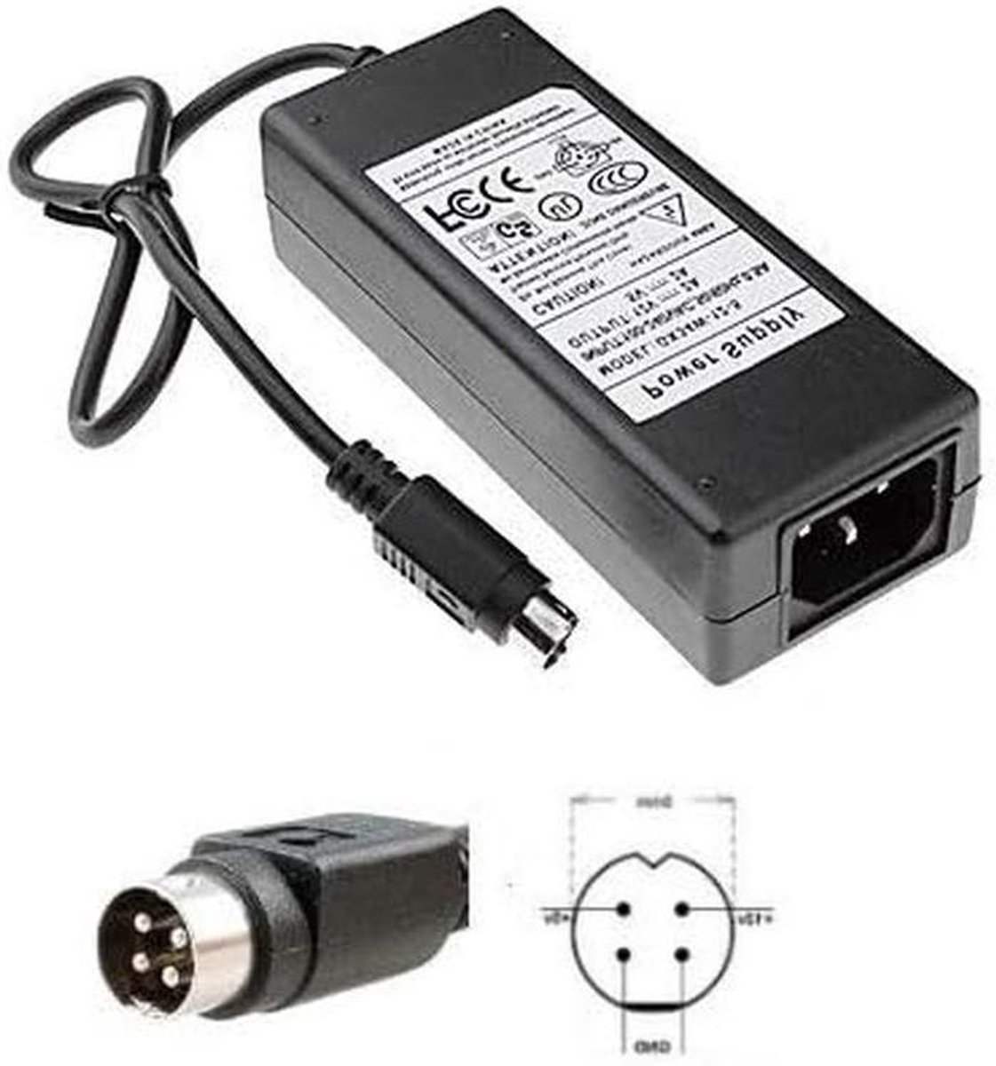 Universele AC-adapter / Oplader 12V 5V 2A met 4-pins connector