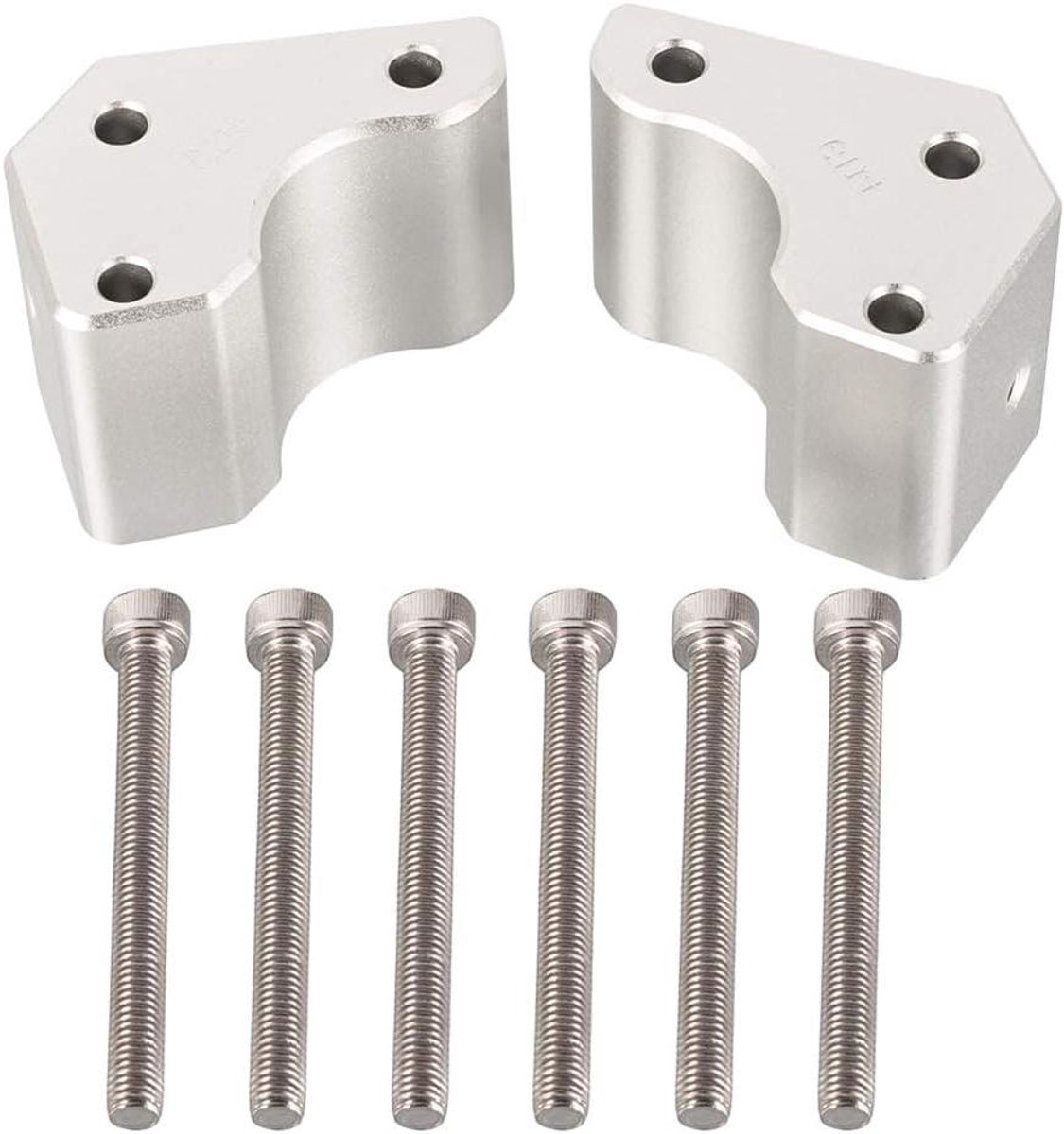 Stuurverhoger Motorfiets - Stuurverstelling Beugels - Verbeterd Rijcomfort - CNC Aluminium Legering - 51mm Hoogte 19mm Achter - Zilver