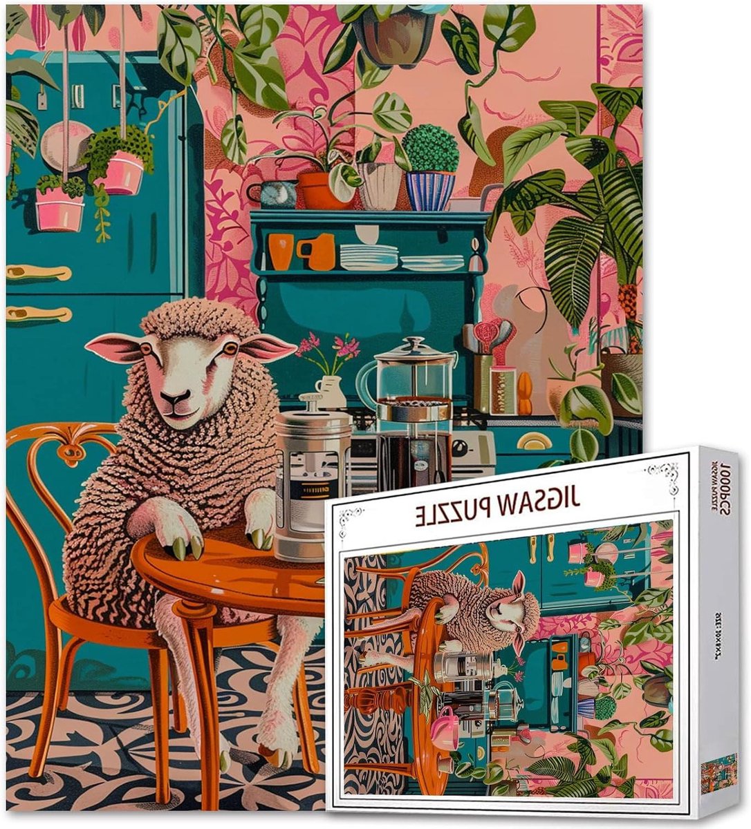 Puzzel 1000 Stukjes - Legpuzzel Volwassenen - Ontspanning Thuis - Gedetailleerd Schilderij - Poster Inclusief - Tropische Planten